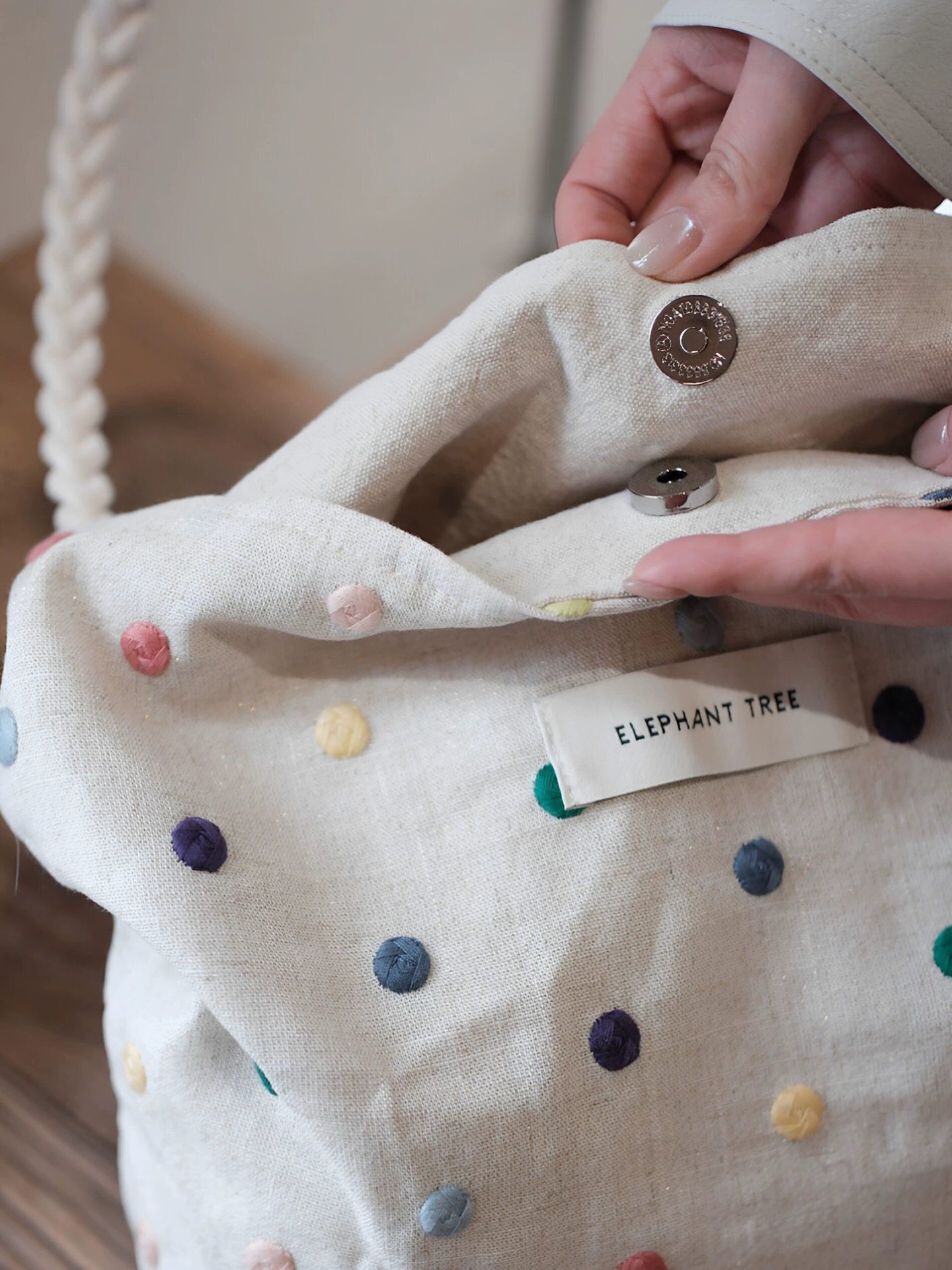Handmade Colorful Dot Hobo Shoulder Bag - Image 2